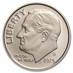 2025-S Roosevelt Dime 50-Coin Roll Gem Proof